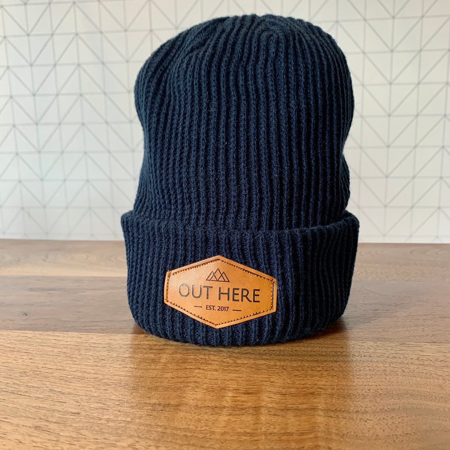 Out Here Yoga Patch Beanie- Navy